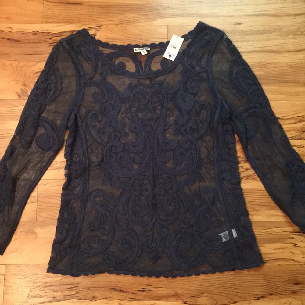 Sheer Lace Embroidered Patterned Top